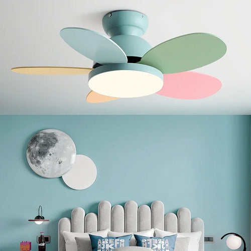 ventilateur de plafond moderne pour enfants avec lumière et contrôle - vue 3 sur 10