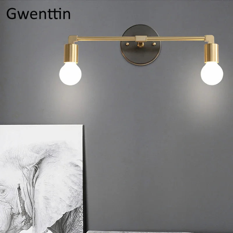 applique murale nordique en cuivre et miroir moderne - vue 3 sur 21