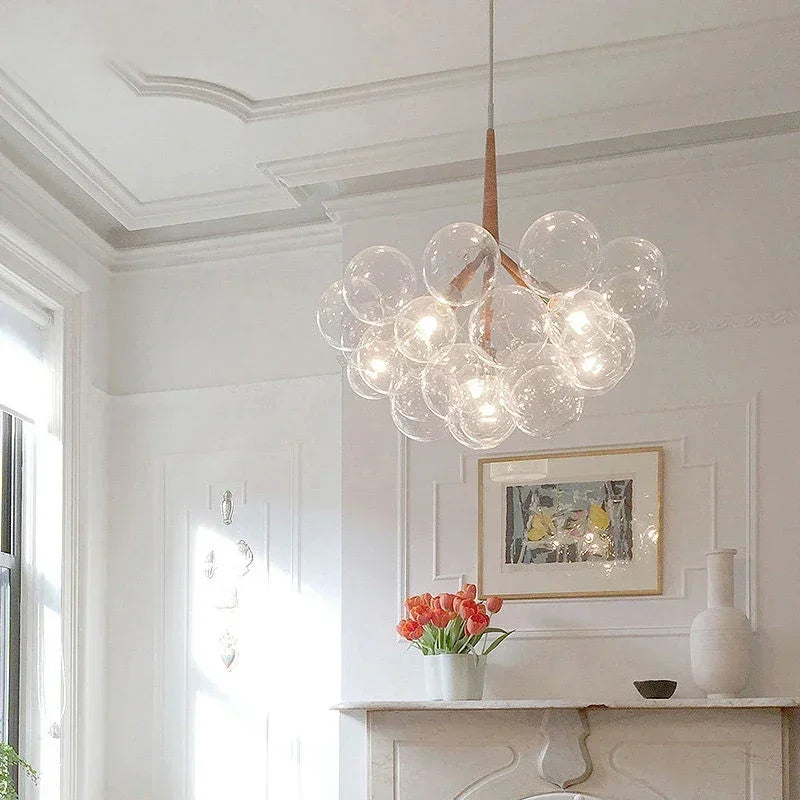 lustre moderne en verre lumineux pour décoration intérieure - vue 4 sur 18