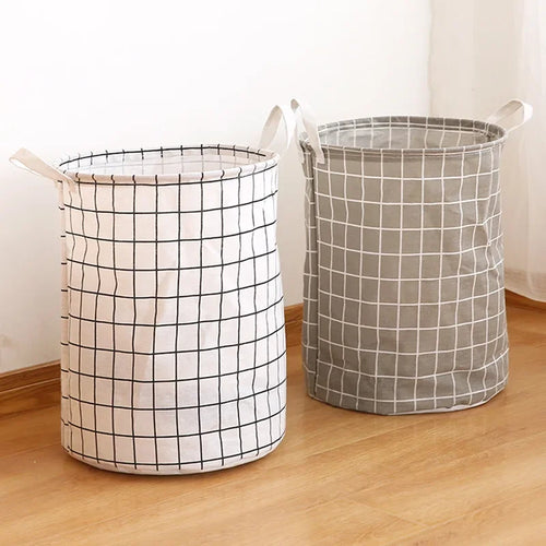 panier à linge pliable grand format rangement étanche coton lin - vue 3 sur 8