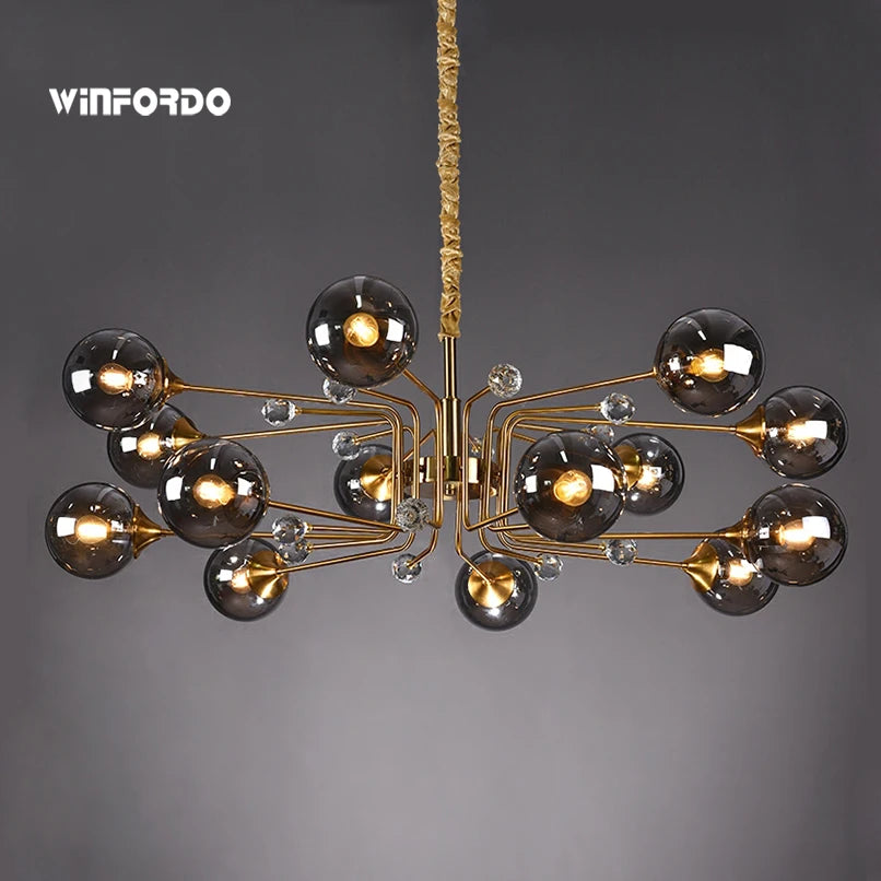 lustre led moderne 10 globes luminaire décoratif