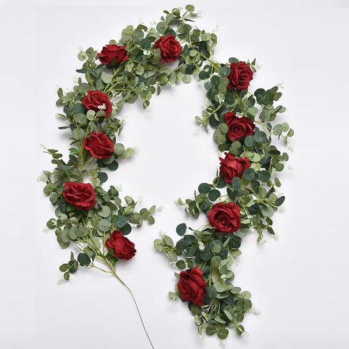 plantes artificielles décoratives roses vignes et eucalyptus - vue 10 sur 10