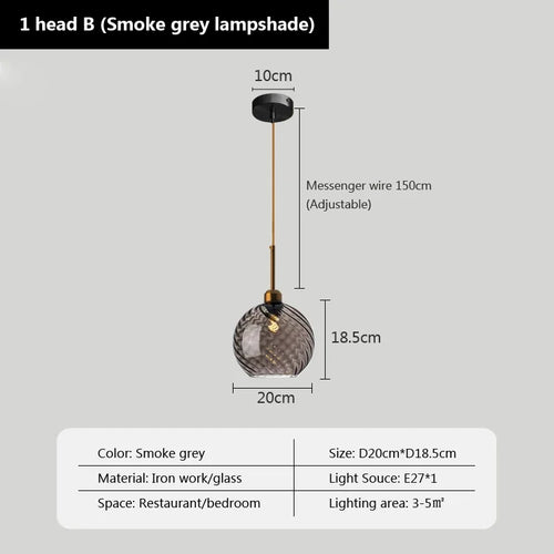 suspension en verre moderne pour éclairage décoratif intérieur - vue 22 sur 22