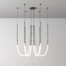 lustre art déco en métal noir avec éclairage led