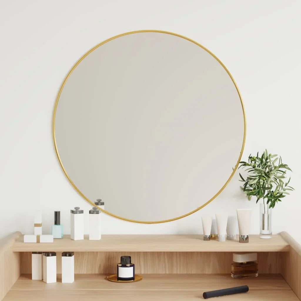 miroir mural rond doré pour décoration intérieure moderne - vue 7 sur 7