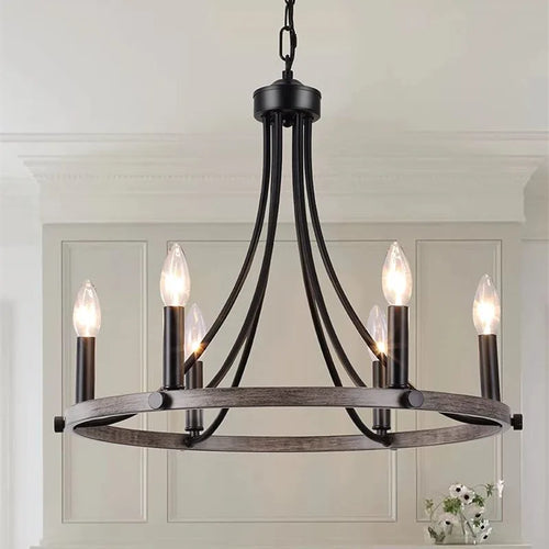 Amérique Fer Forgé Lustre En Cristal Plafonnier E14 LED Bougies Éclairage 5 Têtes Luminaire Intérieur Salon Chambre - vue 2 sur 5