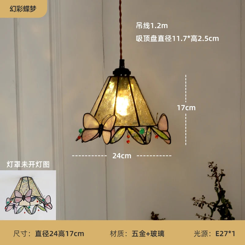 lustre multicolore style tiffany pour éclairage intérieur enfants - vue 9 sur 9