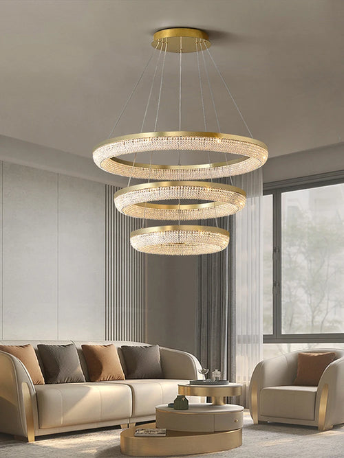 lustre de luxe led rond design moderne 	 pour intérieur - vue 3 sur 21
