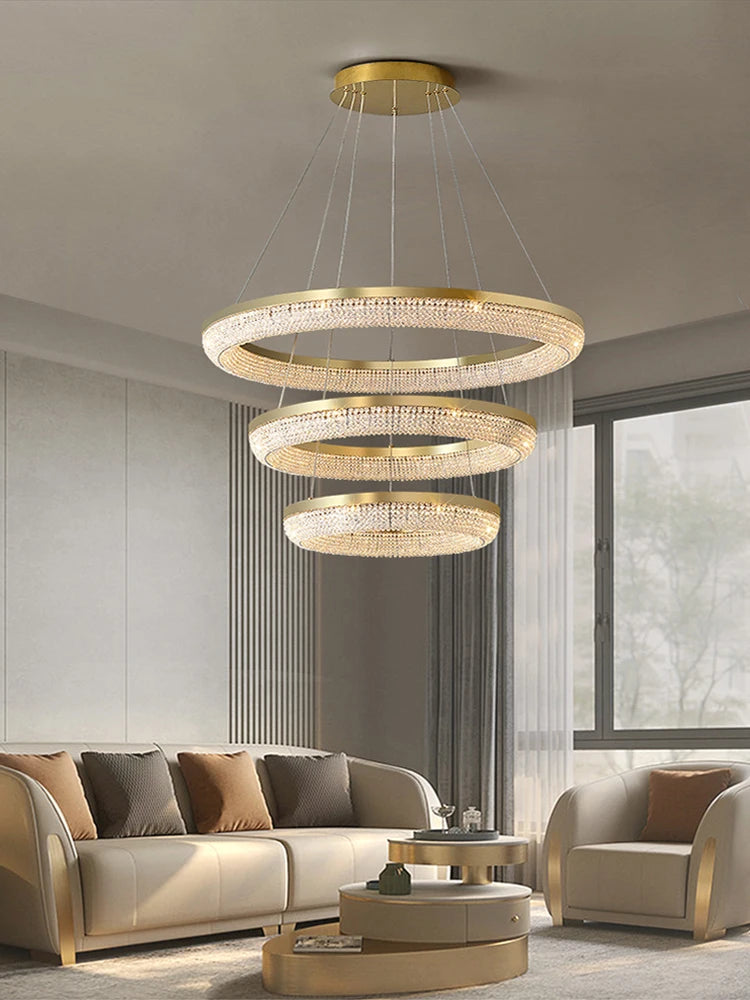 lustre de luxe led rond design moderne 	 pour intérieur - vue 3 sur 21