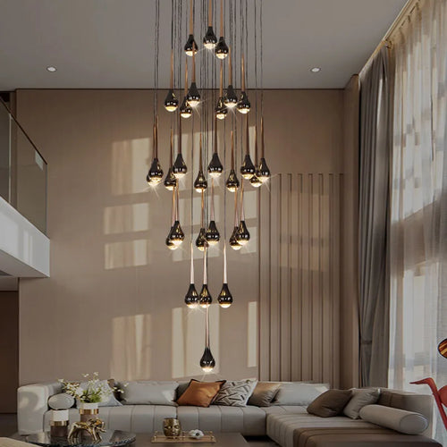 lustre moderne design luxe pour villa duplex - vue 2 sur 14