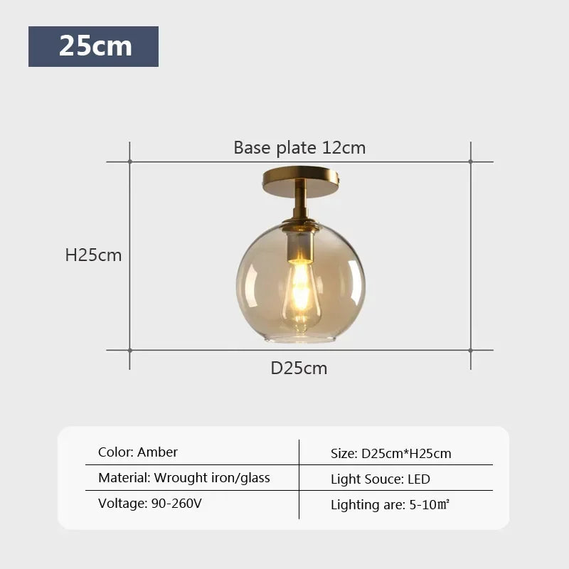 Plafonnier LED en verre au design minimaliste moderne - vue 11 sur 11