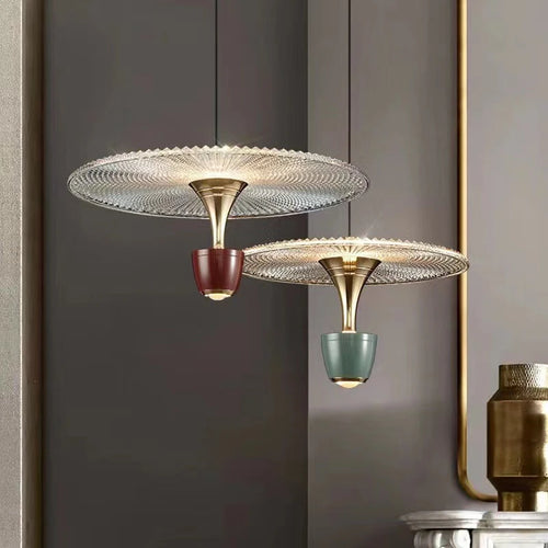 suspension minimalistes modernes en verre grain d'eau - vue 3 sur 9