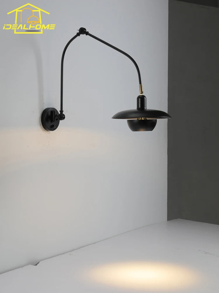 applique murale industrielle à bras pivotant réglable pour éclairage intérieur - vue 3 sur 9