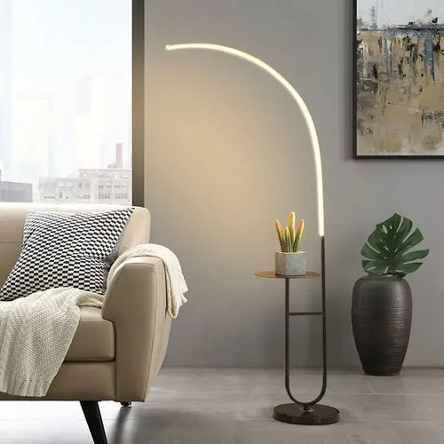 lampadaire à led avec rangement design minimaliste pour lecture et détente - vue 6 sur 8