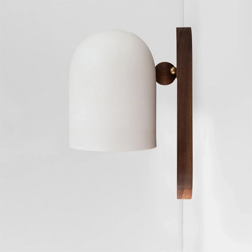 Walnut Wood Iron, Simple Modern Wabi-sabi style, Wall Sconce for Bedroom, Bedside, Living, Dining Room, Corridor Aisle - vue 3 sur 8
