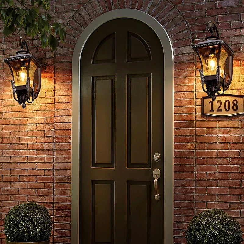 applique murale extérieure rétro pour éclairage décoratif de jardin - vue 7 sur 7