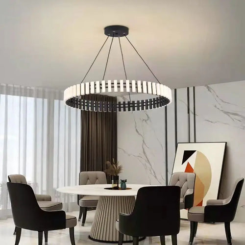 lustre à anneaux postmodernes duplex led design minimaliste intérieur - vue 2 sur 7