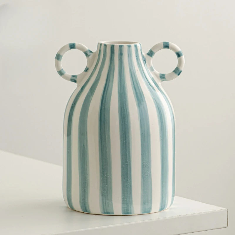 vase céramique rayé visage souriant ambiance mignonne décoratif - vue 9 sur 12