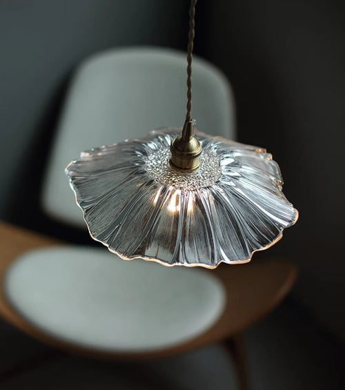 suspension en verre tournesol japonais design moderne décoratif - vue 7 sur 12