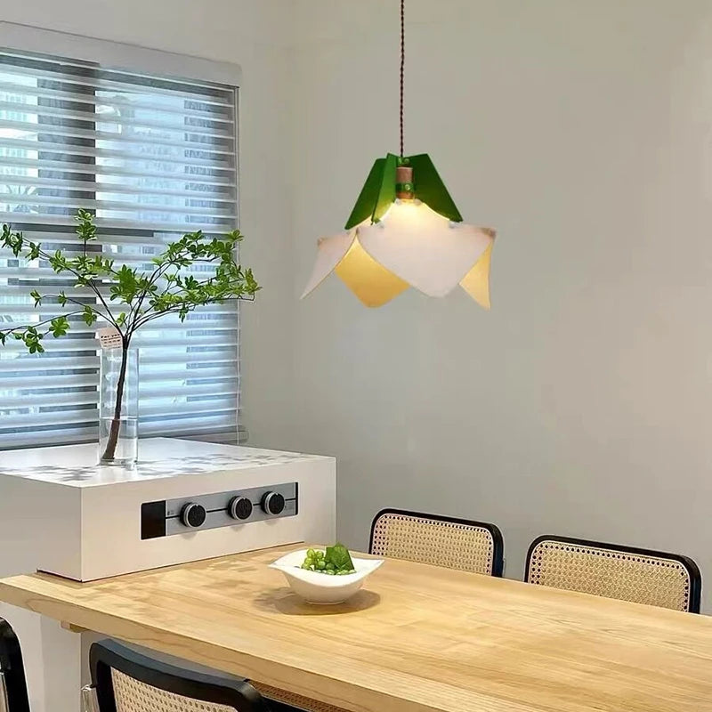 Art Design Restaurant Pendant Lamps Detachable Felt Sconces LED E27 Hanging Light for Living Room Dining Table Green White Pink - vue 3 sur 11