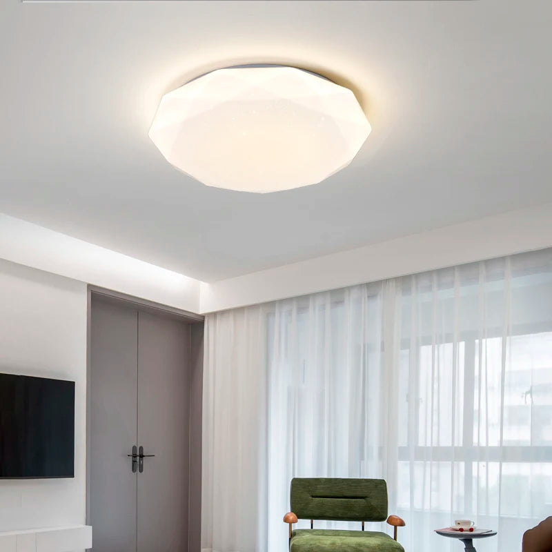 lustre led diamant gypsophile protection des yeux minimaliste - vue 5 sur 14