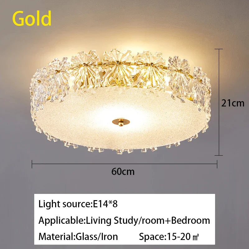 plafonnier led en verre cristal design minimaliste pour intérieur élégant