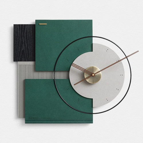 grande horloge murale silencieuse en noyer décoration moderne - vue 9 sur 10