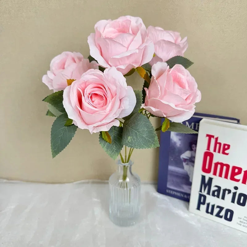 bouquet de roses artificielles en soie pour mariée décoration élégante - vue 6 sur 16