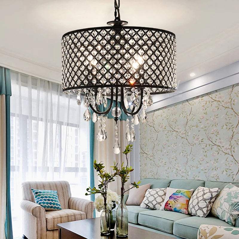 lustre vintage en cristal et fer pour restaurant ou bar - vue 5 sur 8