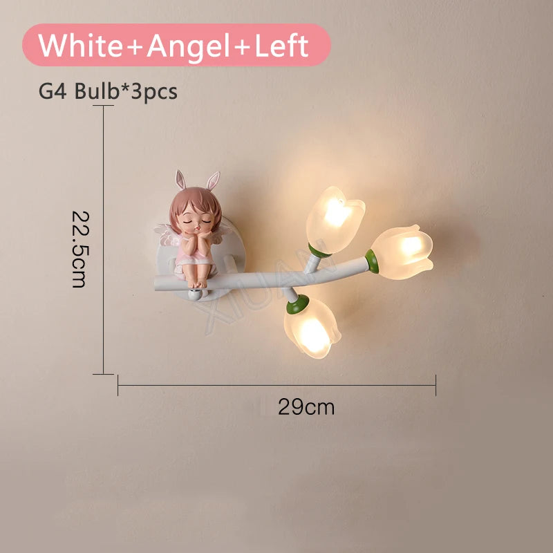 applique murale led g4 décorative avec motif lapin fille - vue 15 sur 22