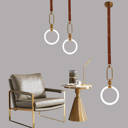 plafonnier à anneau simple design nordique lumineux suspendu intérieur - vue 7 sur 7