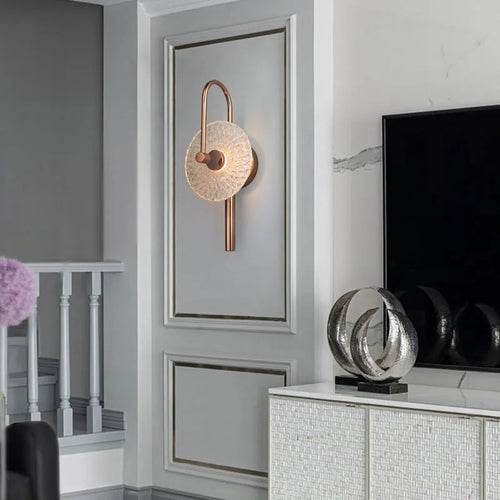 applique murale led ronde en verre et métal pour éclairage d'ambiance - vue 2 sur 8