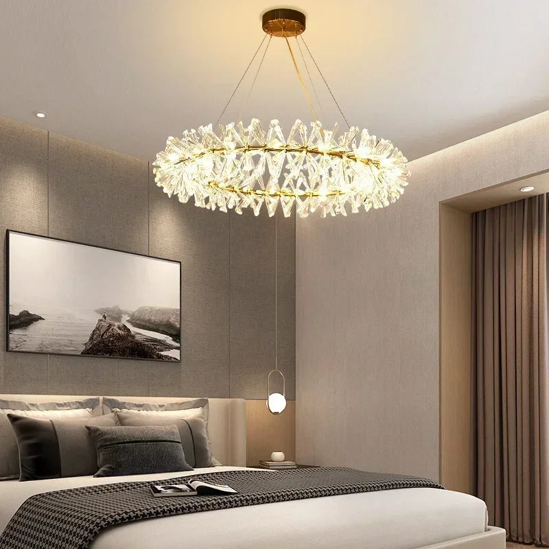 suspension moderne en cristal transparent pour décoration intérieure - vue 5 sur 13