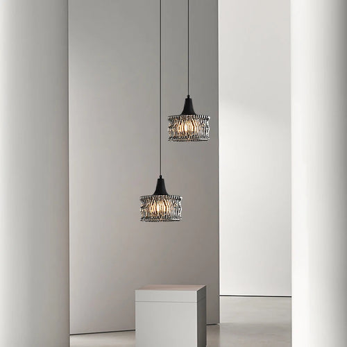 suspension italienne minimaliste en cuivre et verre haut de gamme - vue 2 sur 7