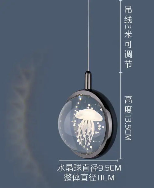 suspension boule de cristal led design moderne pour intérieur - vue 11 sur 10