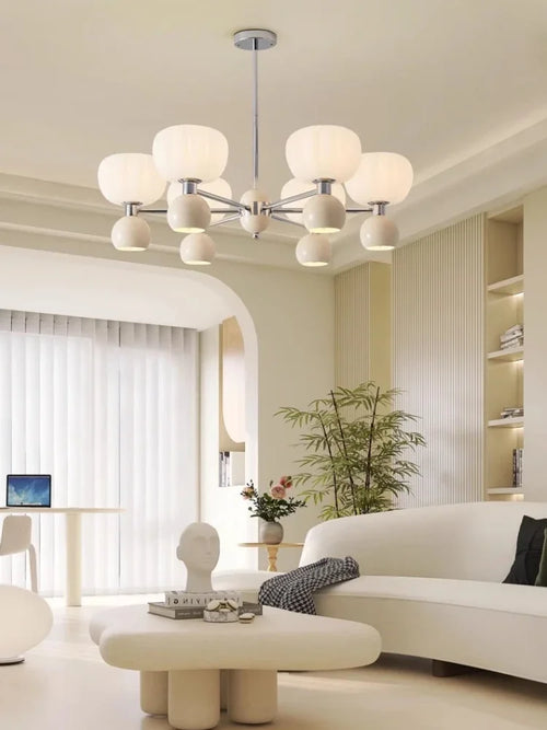 lustre décoratif acrylique avec abat-jour suspendu créatif - vue 7 sur 14
