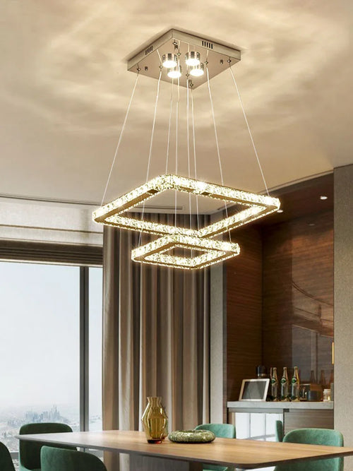 lustre à led minimaliste moderne en cristal design élégant - vue 3 sur 11