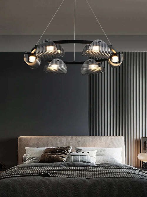 suspension créative en verre et fer pour décoration intérieure - vue 5 sur 10