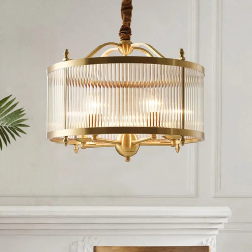 lustre moderne en cuivre avec tubes de verre led - vue 3 sur 12