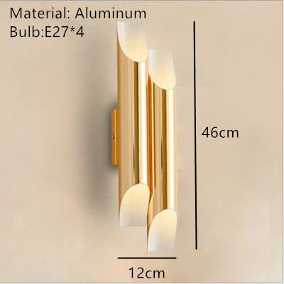 applique murale nordique en aluminium avec éclairage led moderne - vue 10 sur 12