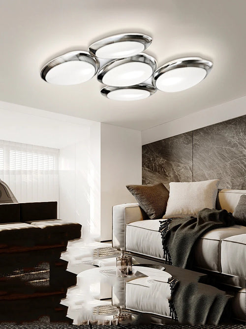 plafonnier led intelligent design moderne forme galets - vue 3 sur 9