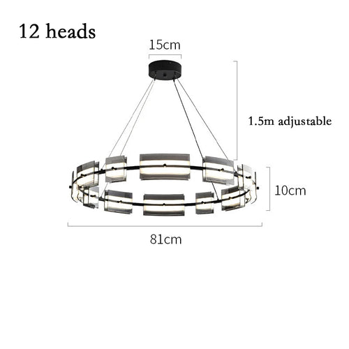 lustre led en verre style simple et moderne pour décoration intérieure - vue 15 sur 17