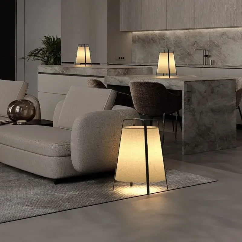 lampadaire japonais en tissu rétro pour décoration intérieure - vue 5 sur 8