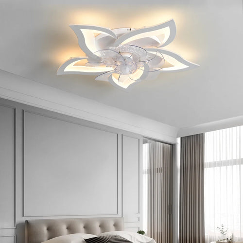 Busmos Fan LED Pendant Lamp Modern LED Pendant Lamp For Living Room, Bedroom, Studio Fan LED Pendant Lamp Dimmable White - vue 4 sur 9