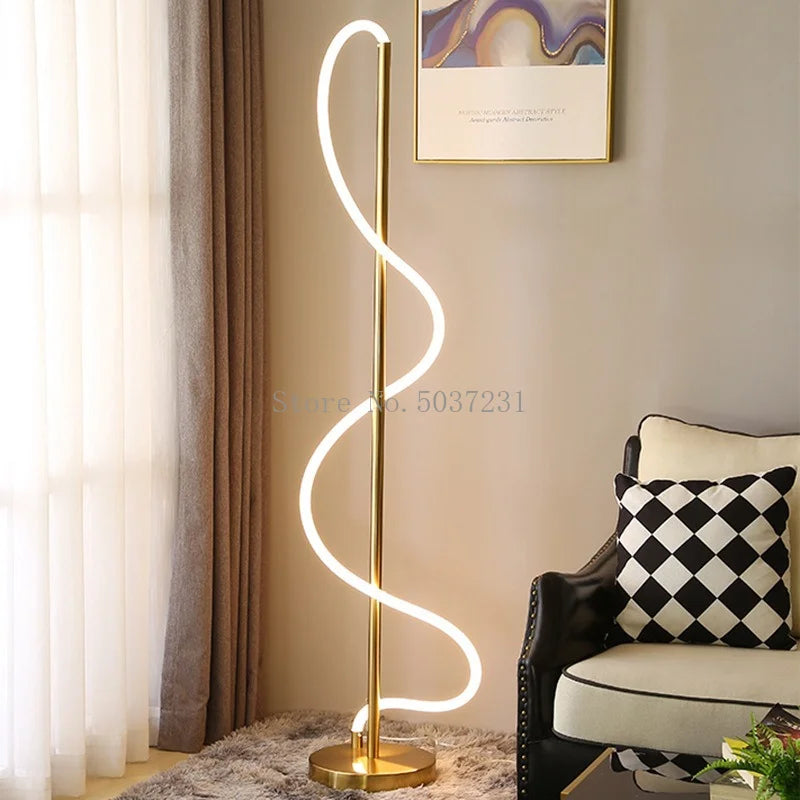 lampadaire led moderne design nordique créatif pour intérieur - vue 3 sur 9