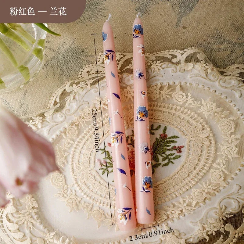 bougies à poteau imprimées à la main pour mariage décoration minimaliste