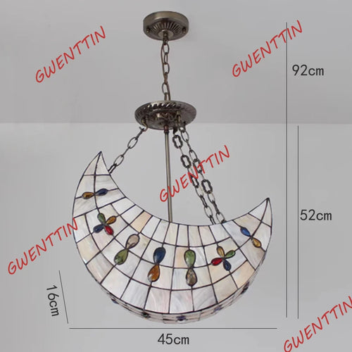 suspension créative en verre teinté forme de lune décorative intérieure