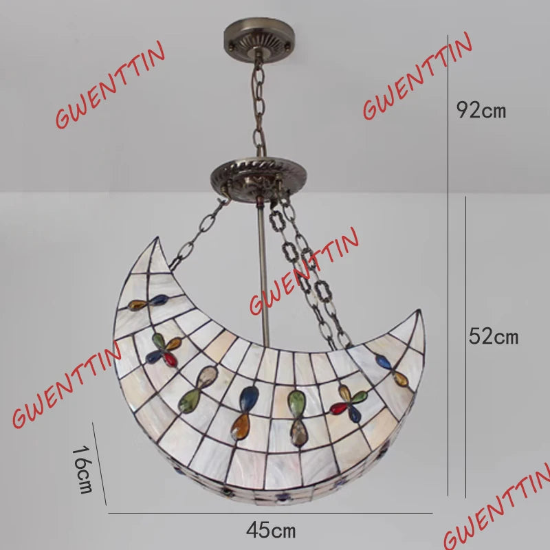 suspension créative en verre teinté forme de lune décorative intérieure