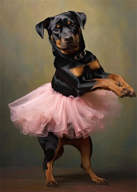 portraits de ballerine de chien art abstrait mural kawaii - vue 17 sur 26