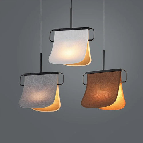 lustre en tissu style chinois pour restaurant et café - vue 6 sur 9